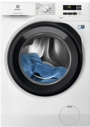 Electrolux Lavadora de Carga Frontal 10 kg EFI6114O2B, 1400 rpm, Libre Instalación, Tecnología SensiCare, Motor Inverter, Programa Higiene a Vapor, Cajón Largo, MixLoad 69 min, Display LCD, Blanco