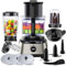 YASHE Robot Cuisine Multifonctions – Blender, Mixeur, Moulin, Presse-Agrumes, Pétrin avec Bol de 2,5L et Blender de 1,5L, 1300W, 3 Vitesses, Fonction Pulse, Verrouillage de Sécurité