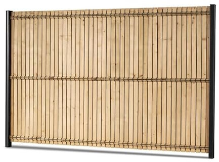 Gardenode Easy clôture Kit d'occultation Lattes Bois pin 8 mm - L 2m50 - H 1m73