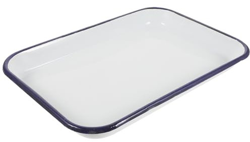 iplusmile Bandeja Rectangular de Porcelana Antiadherente para Hornear Pizza y Pasteles y de Limpiar para Cocina y Asados