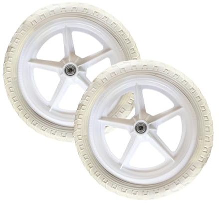Hellery 2 Ruedas de Repuesto para Bicicleta de Equilibrio, Ruedas de Soporte para Ciclismo, Neumáticos Sólidos, Evitan Pinchazos, Repuestos, Blanco