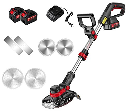 Tagliaerba a Batteria Piccolo da Giardino con Impugnatura telescopica Regolabile, Batteria da 20 V, 20 V/7,5 Ah, Testa Rotante, con 3 Lame di Stile, per la casa