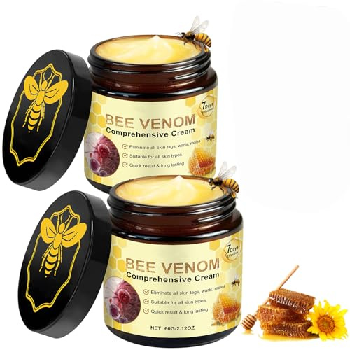 Bee Venom Skin Treatment Bee Venom Comprehensive Cream for Saggy Skin, Natural Moisturizer for All Skin Types, Relieving, Smoothing and Hydrating Skin(2PCS*60G)