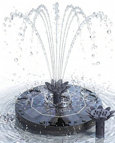 HOAMZ Solar Springbrunnen, 160mm Solar Teichpumpe mit Innovative 4-in-1 Düse, 2026 Neueste 3W Solarbrunnen, Solar Wasserpumpe Solar schwimmender Fontäne Pumpe für Garten Gartenteich Vogel-Bad Pool