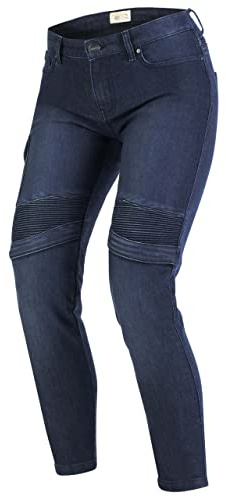 BROGER Ohio Lady Pantaloni Jeans da Moto Donna | Fodera in Fibra Aramidica | Protezioni SAS-Tec per Ginocchia, Fianchi e Coccige | Inserto Coolmax | Tapered Fit