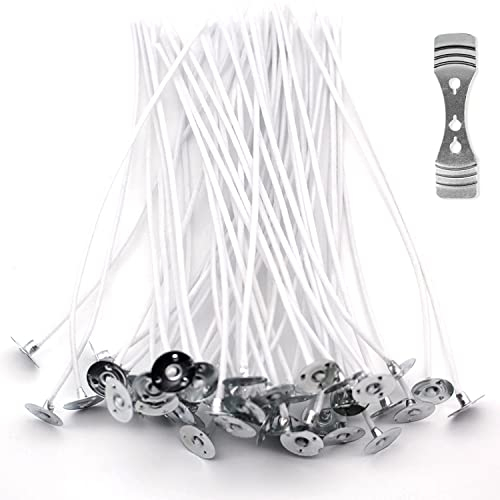 DEEDPF Kerzendocht | 100 Stäbchen | 15cm | 100% natürliche Bio-Baumwolle | mit langlebigem, geruchlosem, sauberem Docht für DIY Kerzenherstellung, Weiß (LZDX1)