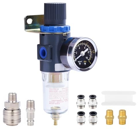 Separatore d'acqua ad aria compressa riduttore di pressione per compressore, filtro da 1/4 con attacco rapido