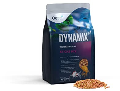OASE Dynamix Sticks Mix 8 L, alimento para Peces de Estanque, Ideal para Perca Natural y Perca roja, Crecimiento Uniforme, Colores Vivos