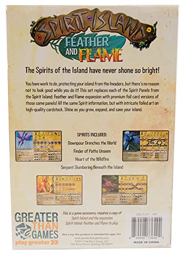 Greater Than Games | Spirit Island: Feather & Flame - Foil Panels | Cooperative Strategy Board Game Accessory | Premium Component Upgrade