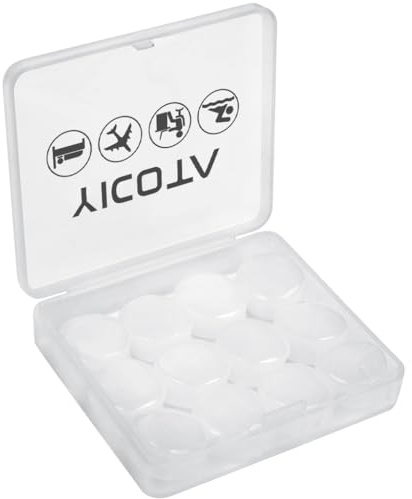 YICOTA 6 Pairs Silicone Ear Plugs Waterproof Moldable Wax Earplugs Reusable Noise Cancelling Soft Ear Plugs for Sleeping Snoring Swimming Airplanes Concerts-Blue (White)