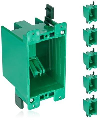 CycevSun 6 Pack Electrical Outlet Box Old Work 1 Gang, Plastic Remodel Drywall Junction Boxes, UL Listed
