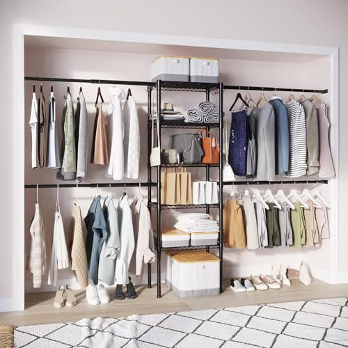 Closet System, Built in Closet System, Modular, 4 Custom Rods, 5 Shelves