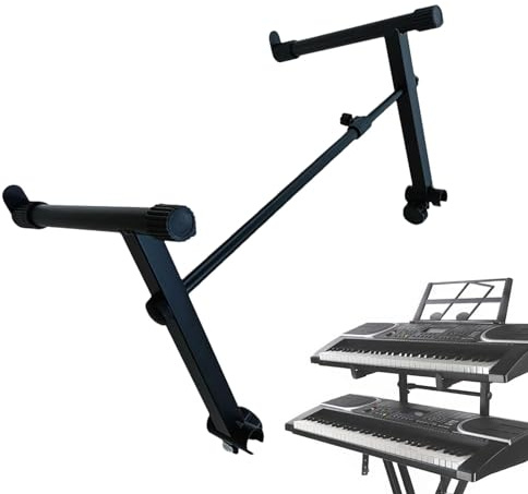Espositore per tastiera, supporto doppio per tastiera - Supporto per display per pianoforte digitale a forma di X | Display per tastiera musicale X-Tube, supporto per pianoforte digitale a doppio stra