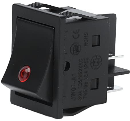 Interrupteur de Type de Bateau à 4 Broches 30A, ABS Bonne conductivité Rapide Indicateur de Réponse Rapide pour Automobiles, Navires, Lampes