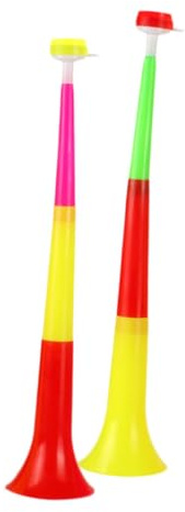ARTSEWPLY 2 Piezas Trompeta de Plástico Telescópica para Fútbol Juguete Animación con Diseño Extensible Colores Surtidos para Fiestas y Eventos Deportivos