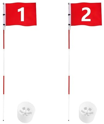 Set di Astine da Golf - Attrezzatura portatile a 5 sezioni,Asta da green con buca | Per Campo Pratica Circolo Country Backyard Principianti Professionisti