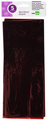 Paper celofan liderpapel 50 x 70 cm 22 g/m2 5 Sheets Bag Red