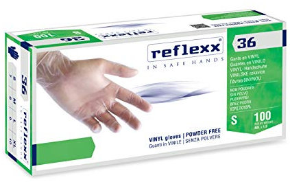 Reflexx R36, puderfreie Vinylhandschuhe., L, durchsichtig, 100