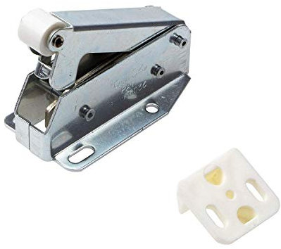 Gedotec Pestillo de muelle QUICK Las capturas gabinete Puerta Cierre presión Metal Automático broches muebles para & Doblez Acero niquelado 1 Pieza - Federschnapp tapa con Contraparte