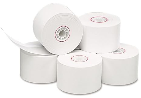 PM Company 18996 Single Ply Thermal Cash Register/POS Rolls, 1 3/4-Inch x 150 ft., White, 10/Pk