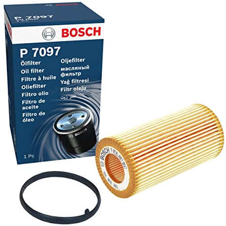 Bosch P7097 Car Oil Filter - Separates Soot and Metal Particles from Engine Oil - Provides Reliable Engine Lubrication