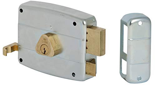 CISA 150521601, Serratura da Applicare a Cilindro, Acciaio con Rivestimento in Zinco, Entrata 60, Mano Destra