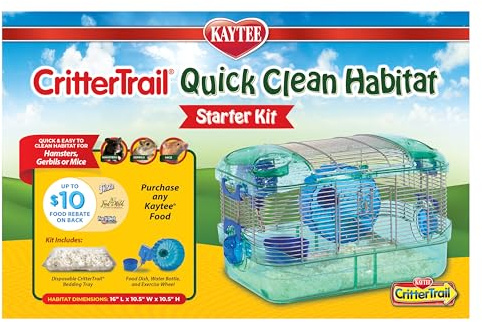 Kaytee CritterTrail Quick Clean Habitat for Pet Gerbils, Hamsters or Mice
