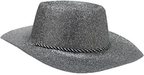 STORA SILVERfärgade GLITTER COWBOY-mössor FANCY DRESS X12 mössor