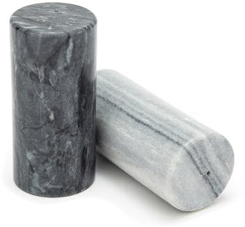 Fox Run White & Black Marble Salt & Pepper Shaker, Set 2 Spice Shakers