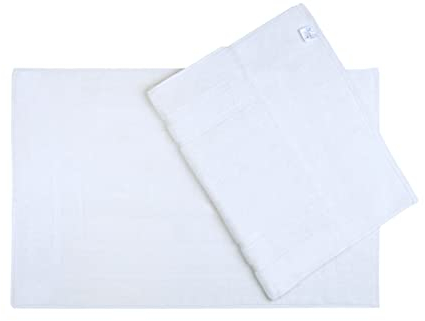 NatureMark Alfombrillas de baño en Paquete de 2 Unidades, 100% algodón, 50 x 80 cm, Alfombrillas de Ducha en Paquete Doble, Color: Blanco