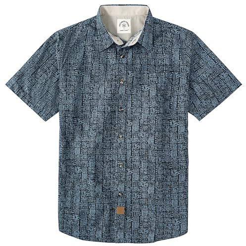 Dubinik® Bambufiber, kortärmad skjorta, herr, fritidsskjorta för män, tryckknappar, cowboy vintage, västerländsk, komfort, rutig skjorta