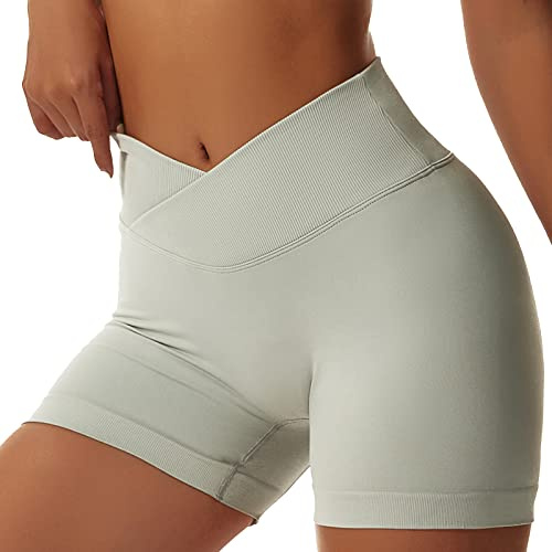 Litthing Pantalones Cortos Deportivos para Mujer, Short Deportivo Cintura Alta Pantalon Corto Deporte Control de Barriga Mallas Ciclistas Shorts para Yoga Fitness Gym