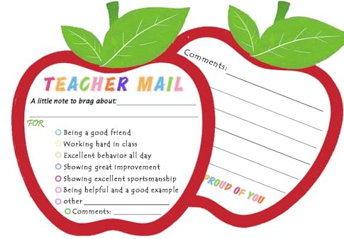 60 st Apple-lärare postanteckningar glad post vykort lärare post för belöningar förskola grundklassrum måste ha (10 x 12,7 cm)