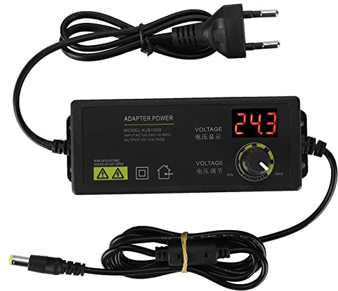 Risegun Einstellbares Netzteil 3V-36V Weitbereich Verstellbarer Netzadapter Universal Netzteiladapter 60W 1,7A AC DC Adapter mit Digitalanzeige für LCD Monitor LED Lichtleiste Motor