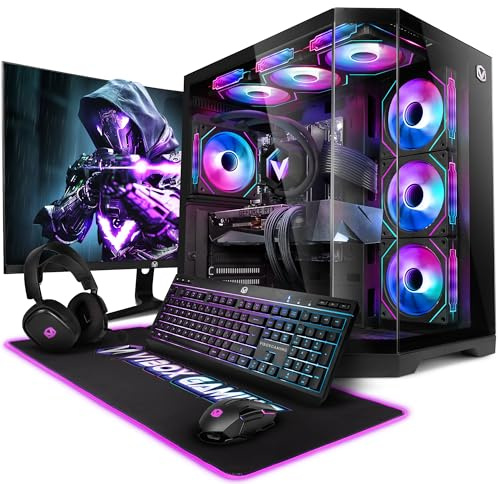 Vibox Gaming PC Bundle • AMD Ryzen 7 9800X3D 5.0GHz • Nvidia RTX 5090 32GB • 32GB 5600MHz DDR5 RAM • 2TB NVMe SSD • Windows 11 • 27 Monitor • WiFi • Black