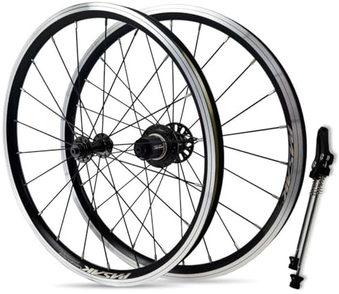 20 406/451 Juego De Ruedas para Bicicleta BMX Llantas De Aleación De Aluminio Freno C/V Liberación Rápida 20/24H Bujes Delantero Y Trasero para Cassette De 7-12 Velocidades(Black-406)