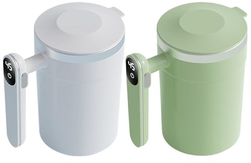 Uonguon Tasse à Café Auto-Mélangeante | 400ml Mélangeur Magnétique Automatique - Tasse Électrique avec Affichage LCD de Température,pour Boissons