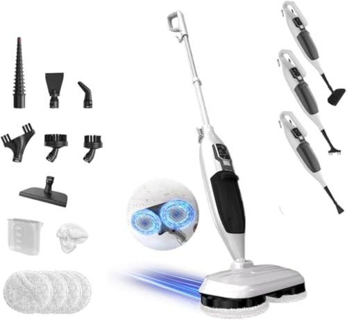 Torder 2-in-1 Dampfreiniger Mop mit 13 Zubehörteilen, Hochtemperaturdampf, 4 Mikrofaser-Ersatzpads, vielseitig einsetzbar, ideal für die Reinigung von Böden,Fenstern,Küche,Toilette,entfernt 99.9%