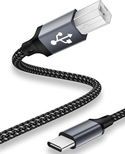 familaha Cable Impresora, Cable USB C a USB B 1M Compatible con MacBook Pro, iPad, Impresora, Teclado MIDI, Smartphone, Sintetizador, Interfaz de Audio, Controlador, Escáner