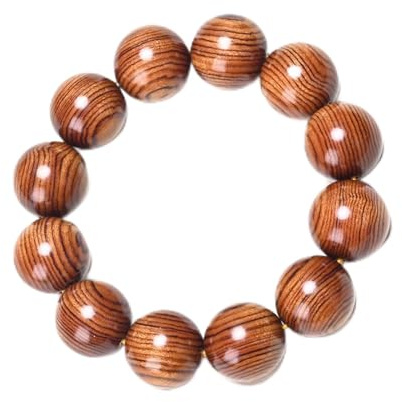 Naturligt träarmband Vuxen fjäderarmband Pärla diameter 0,8 tum 12 pärlor 1 st