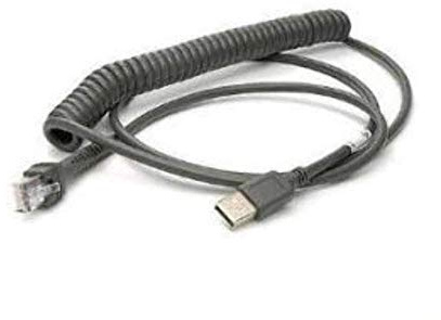 Zebra CBA-UF6-C12ZAR adaptador de cable USB A RJ-45 Negro - Adaptador para cable (USB A, RJ-45, Male connector / Male connector, 3,6576 m, Negro)