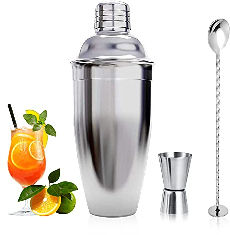 Shaker à cocktail - Shaker à martini - Passoire à cocktail de 750 ml - Outil de mixage pour barman - Shaker à liqueur domestique - Shaker en acier inoxydable - Shaker de bar pour faire des cocktails