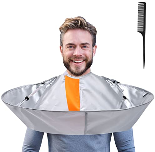 Lictin Friseurumhang, Haar Schneideumhang Regenschirm, Wasserdichter und faltbarer Umhang Silbrig Friseurbedarf Umbrella Cape Friseur zubehör für Haarstyling, Schnitte, Salon