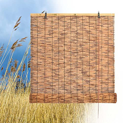 NEZIH Stores En Bambou Pour Patio Rideaux À Enroulement En Roseau Avec Dispositif de Levage Facile À Installer/W43*H59In