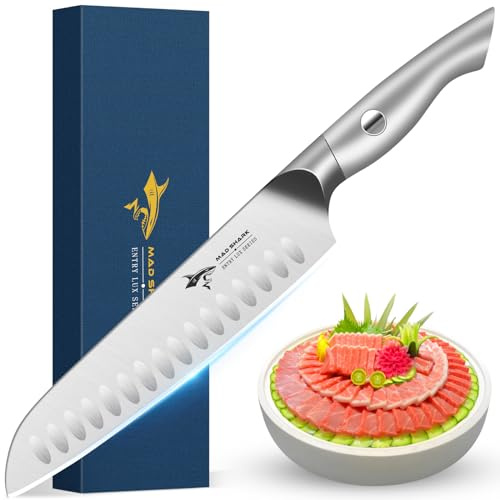 MAD SHARK 8 Inch Chef Knife, Professional Kitchen Knife with German High Carbon Steel, Ultra Sharp & Ergonomic Handle for Meat, Vegetables Cooking Knife for Mens, Mom & Dad Birthday Gifts (Gift Box)