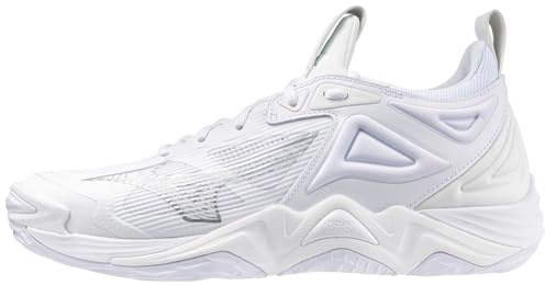 Mizuno Wave Momentum 3 - Zapatos de Voleibol para Mujer, Blanco-Azul Marino, 39 EU