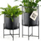 NOLA LIVING XL Pflanzenständer im 2 er Set [ deko schwarz ] Blumenständer Metall schwarz , Blumentopf mit Füßen, Übertöpfe für Zimmerpflanzen, Übertopf für innen und außen, ohne Innentöpfe/ Pflanzen