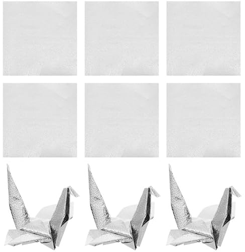 DIYEAH 100 fogli di carta per origami argentati, quadrati, 15 x 15 cm, per progetti fai da te, inodore, ideali animali e decorazioni (argento)