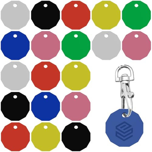 20 pack Trolley and Locker Coin - UK Pound Token Keyring for Shopping Trolleys and Gym - Durable Plastic Shopping Token with Key Clip By Print It