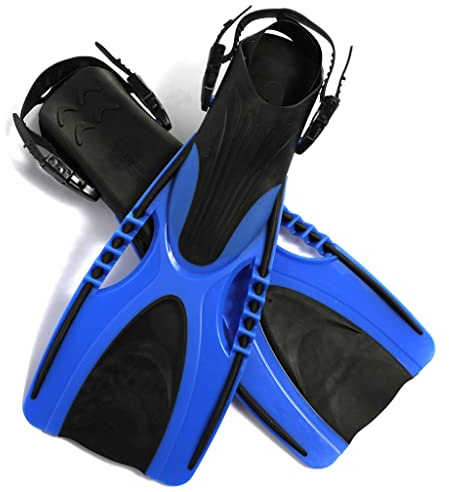 TEOYETTSF Professional Scuba Diving Fins Adult Adjustable Swimming Shoes Silicone Submersible Snorkeling Foot Monofin Diving Flippers(Blue)